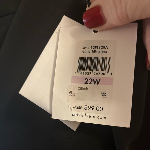 Calvin Klein Dress Pants, Black, size 22 - Picture 6 of 7